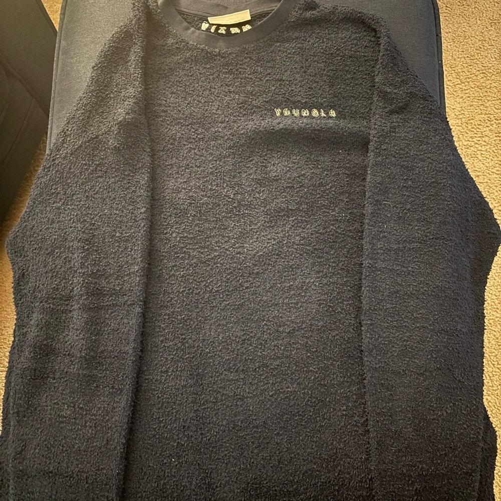 YoungLA Men's Fuzzy Crewneck Sweatshirt